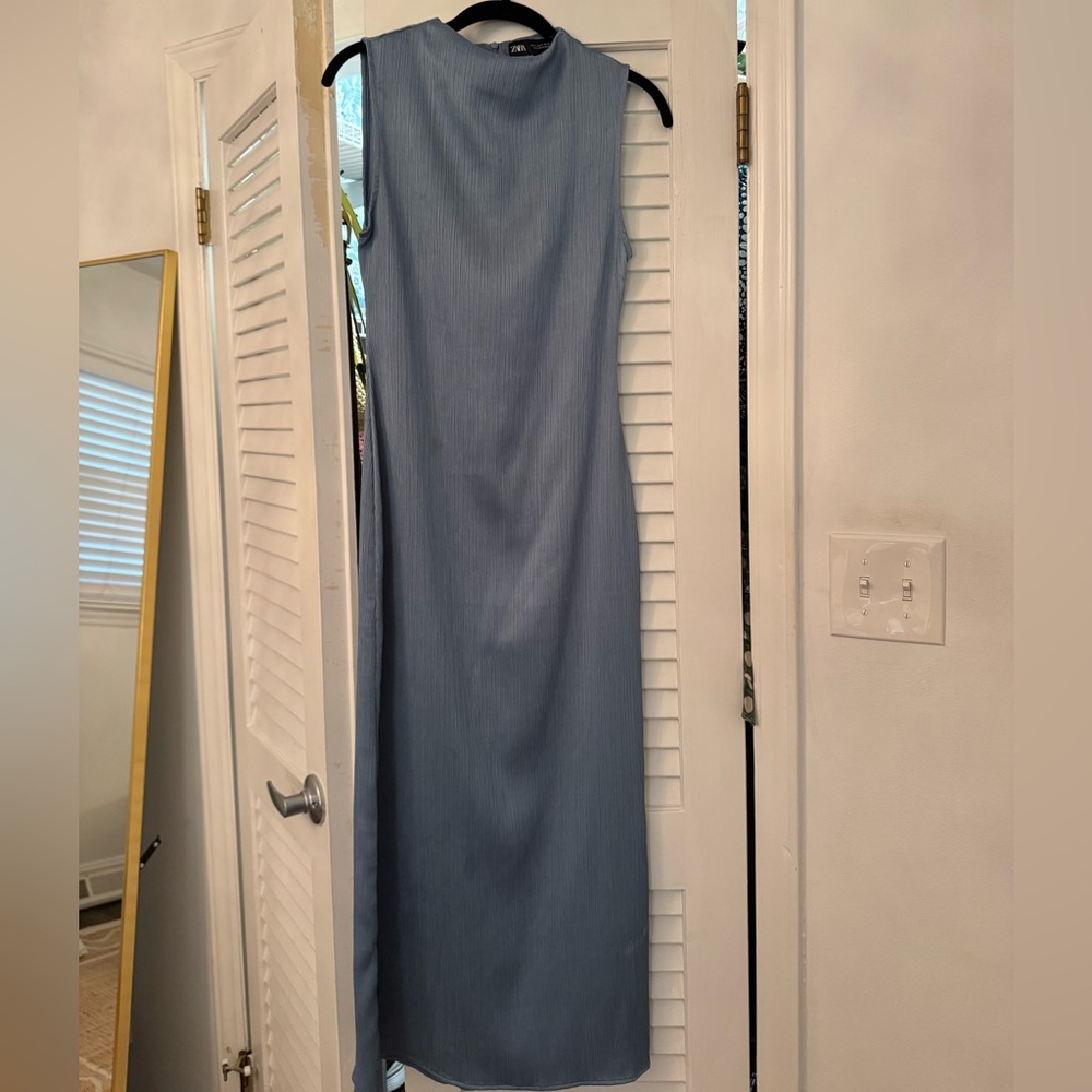 Zara Creased Effect Midi Dress